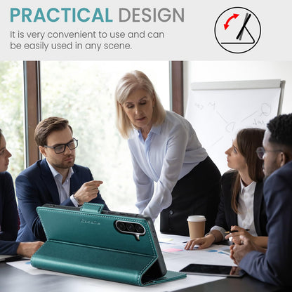 Phernykas Cover for Samsung Galaxy A56 Wallet Case with Card Holder, Kickstand RFID Blocking Magnetic Closure Shockproof Protective PU Leather Case for Samsung A56 Flip Wallet - Green