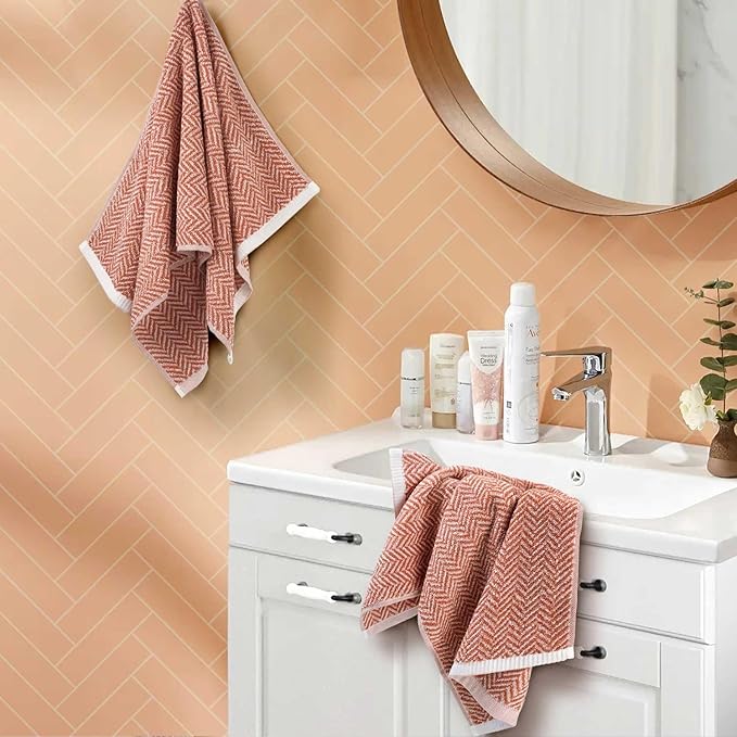 Cleanbear Coral Hand Towels for Bathroom
