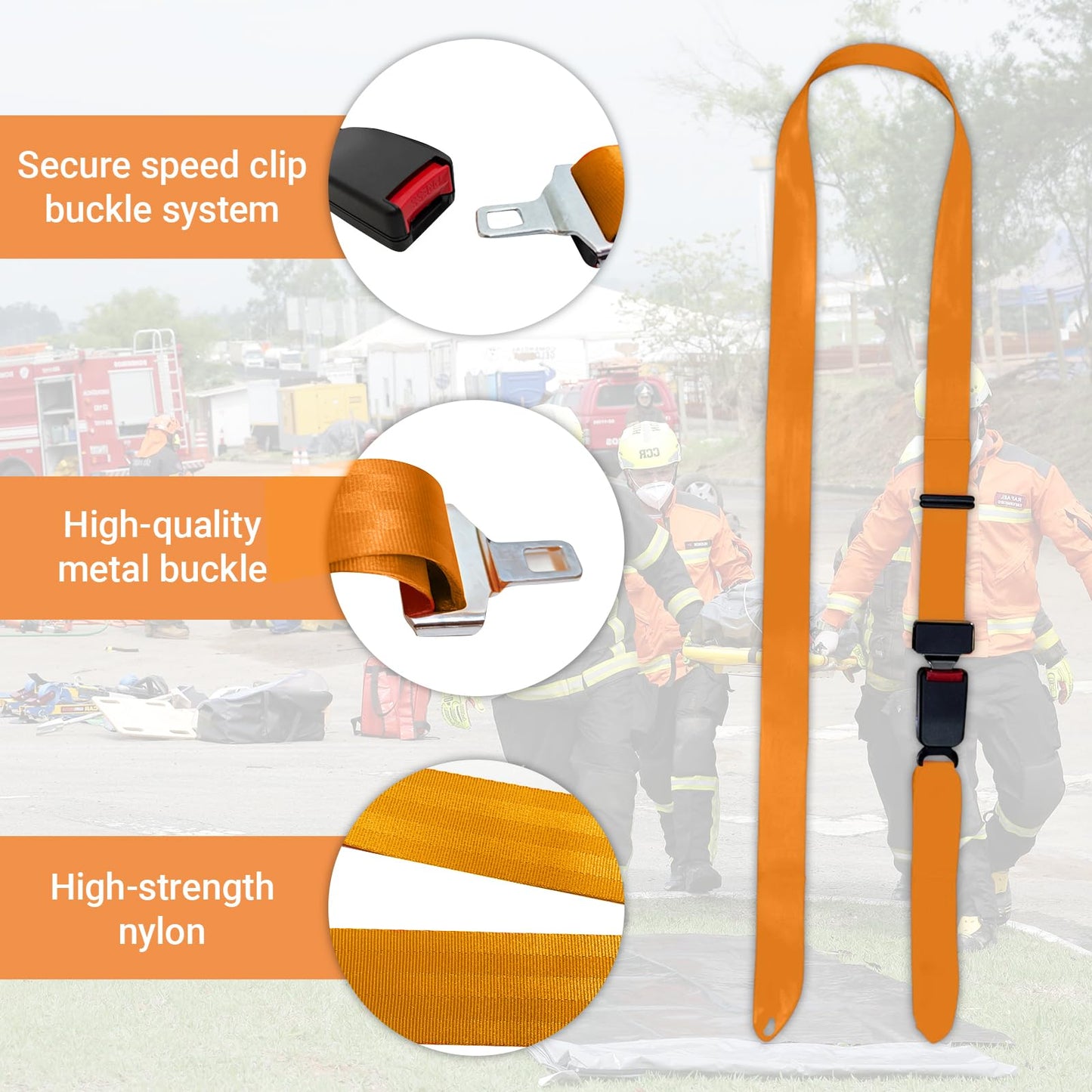 Spine Board Strap for Backboard, Emergency Stretcher System Immobilization Belt with Quick Release Buckle, 72" L (B, 1)