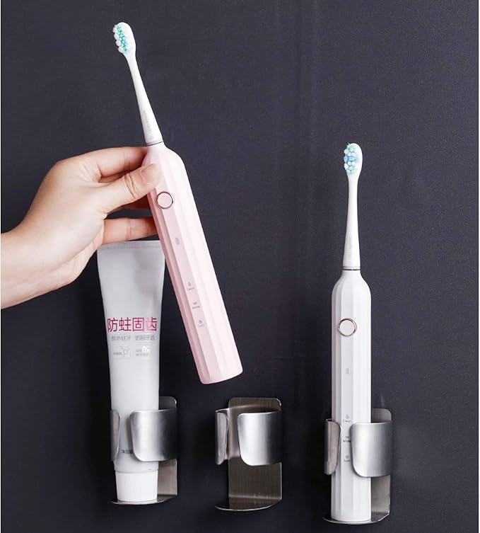 Electric Toothbrush Holder, 304 Stainless Steel Wall Mounted Self Adhesive