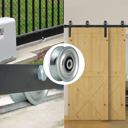 Skelang 3 in V-Groove Wheel, Slide Gate Wheel with Double Bearings, Rolling Gate Caster for Inverted V Track, 2000 Lbs Load Capacity, 2 Sets