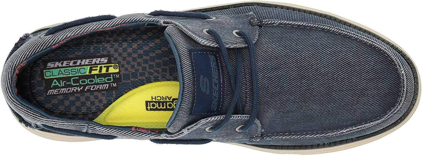 Skechers Men's Status 2.0- Lorano Boat Shoes, Navy Canvas, 8 UK