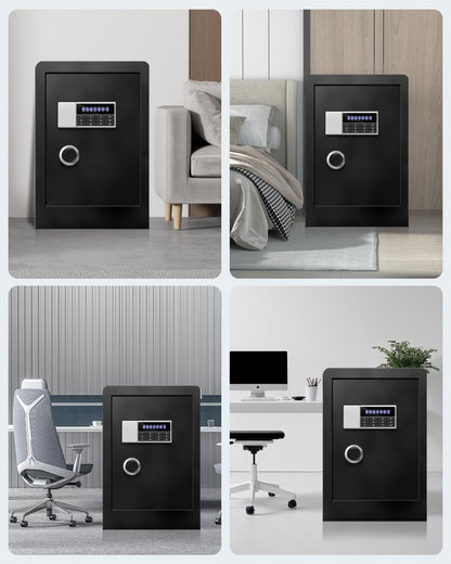 6.0 Cu Ft Large Fireproof Waterproof Safe Box for Office Document- HIDDEN LOCK BOX, Heavy Duty Steel Home Safety Box with Light, Dual Key System, Two Removable Shelf, Personal Combination Safe