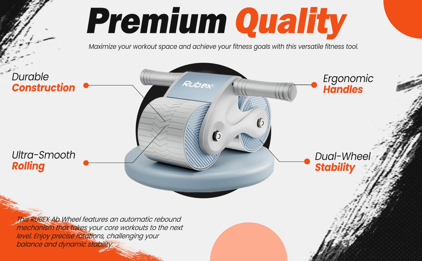 Ab Roller Wheel Ab Workout Equipment Ab Exercise Equipment Workout Equipment Home Gym Equipment Ab Machine for Men Women for Abdominal & Core Strength Training