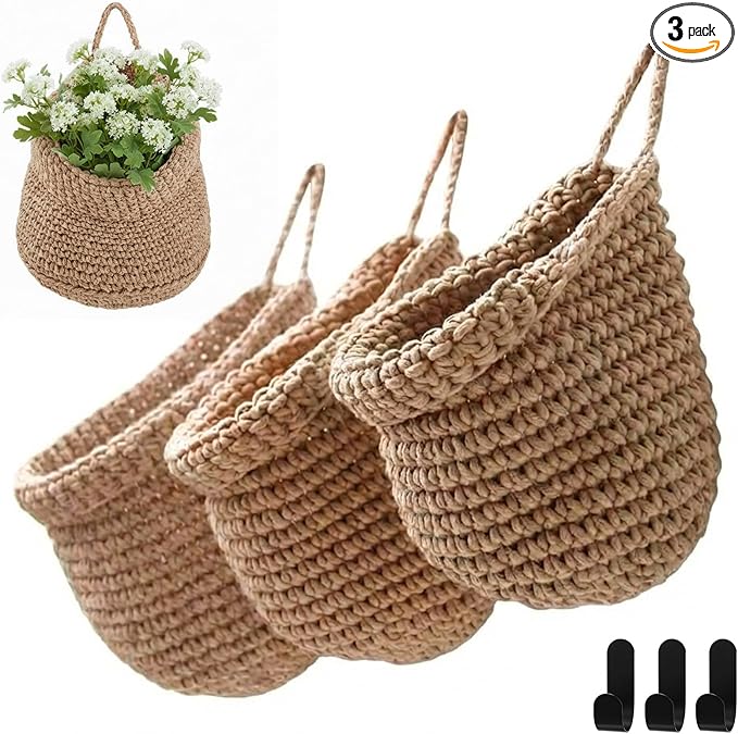 Honeydak Boho Decor Hanging Wall Baskets