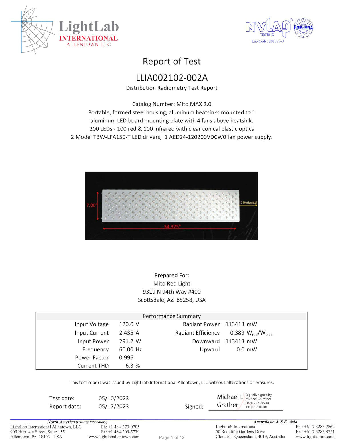 Mito Red Light – MitoMAX 2.0 Red Light Panel – Red Light Therapy for Face and Neck – Red Light & Near Infrared Red Light Therapy – At-Home Red Light Therapy for Body