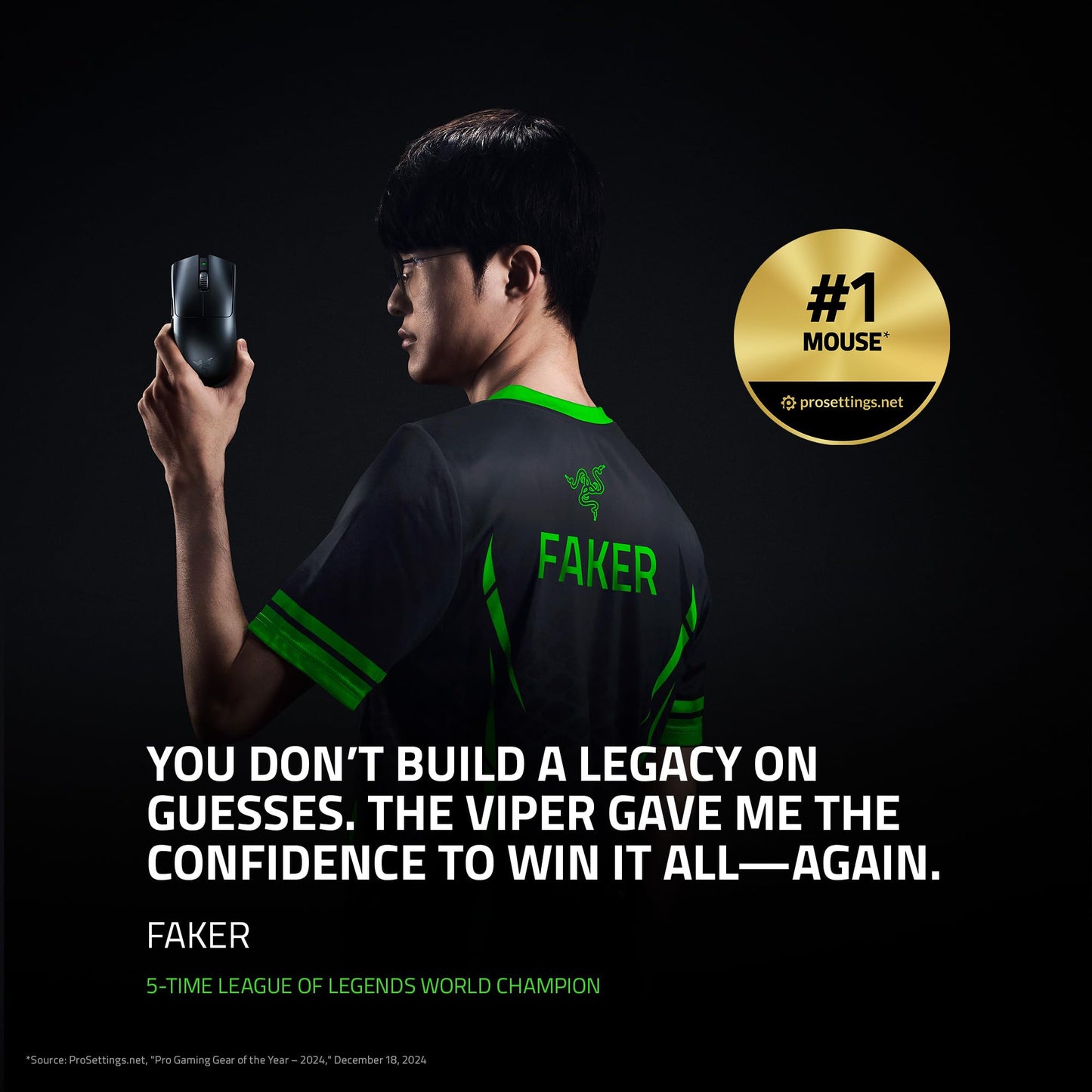 Razer Viper V3 Pro Wireless Esports Gaming Mouse: Symmetrical - 54g Lightweight - 8K Polling - 35K DPI Optical Sensor - Gen3 Optical Switches - 8 Programmable Buttons - 95 Hr Battery - Black