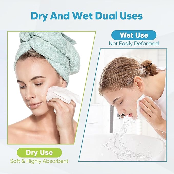 AIDEA XL Face Towels Disposable 50Ct, Clean Facial Cloths, Facial Cleansing