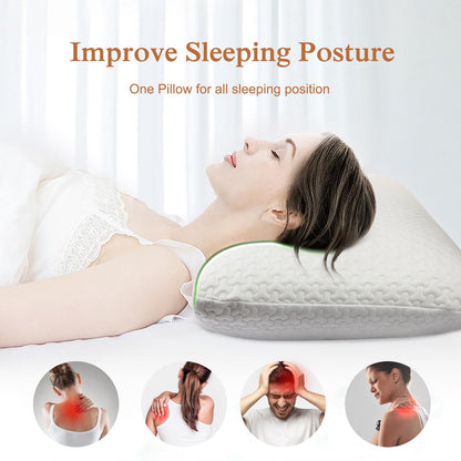 BDTFO High Density Memory Foam Pillow | Classic Support For Neck Shoulder Pain, Ergonomic Orthopedic Cervical Pillow for Sleeping, Removable, Machine Washable Cover