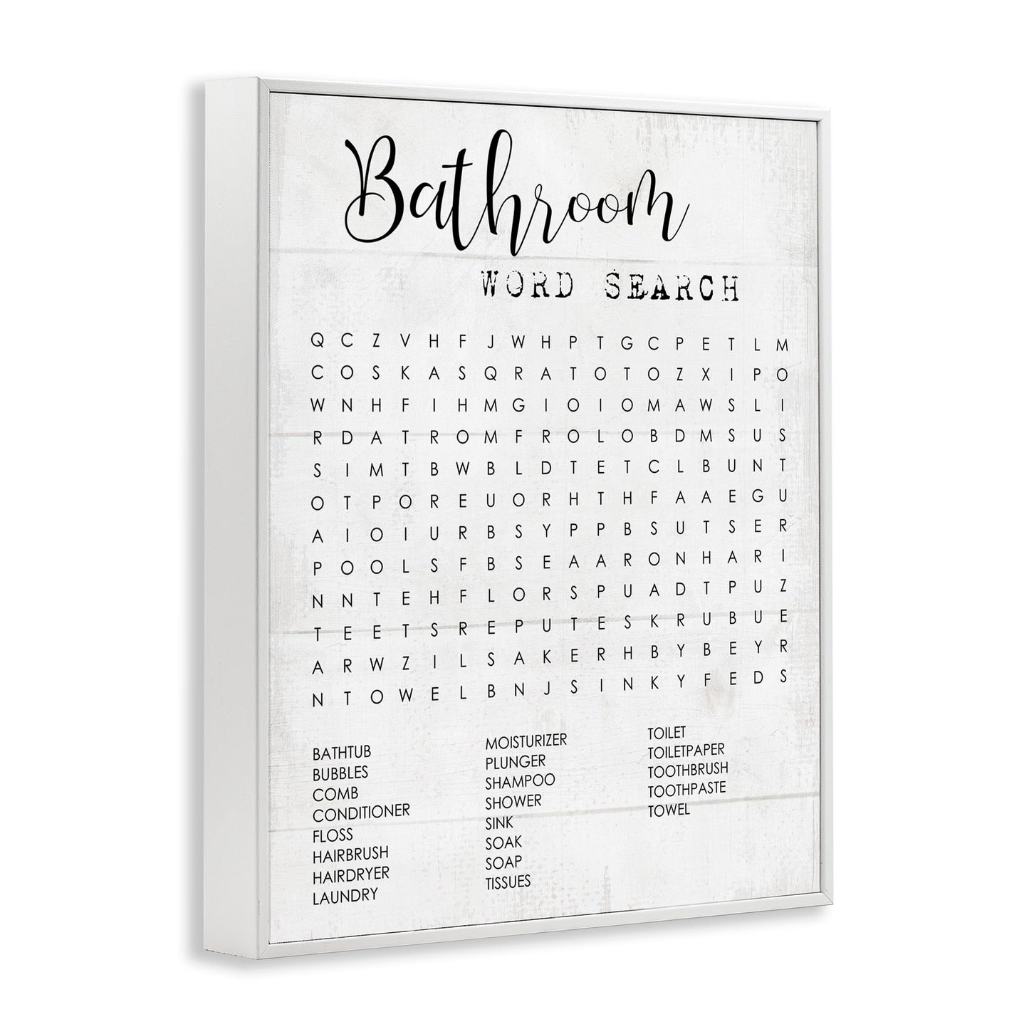 Stupell Industries Bathroom Search Fun Family Word, Design by Daphne Polselli Wall Art, 11 x 14, Black