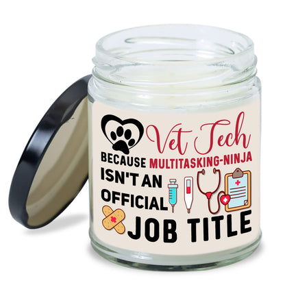 MEDROC Best Vet Tech Gifts Candle - 9oz Vanilla Soy Candle, Veterinary Thank You Gift for Technician Assistant Coworker, Vet Tech Week Gift for Women Men Home Decor (VTC06)