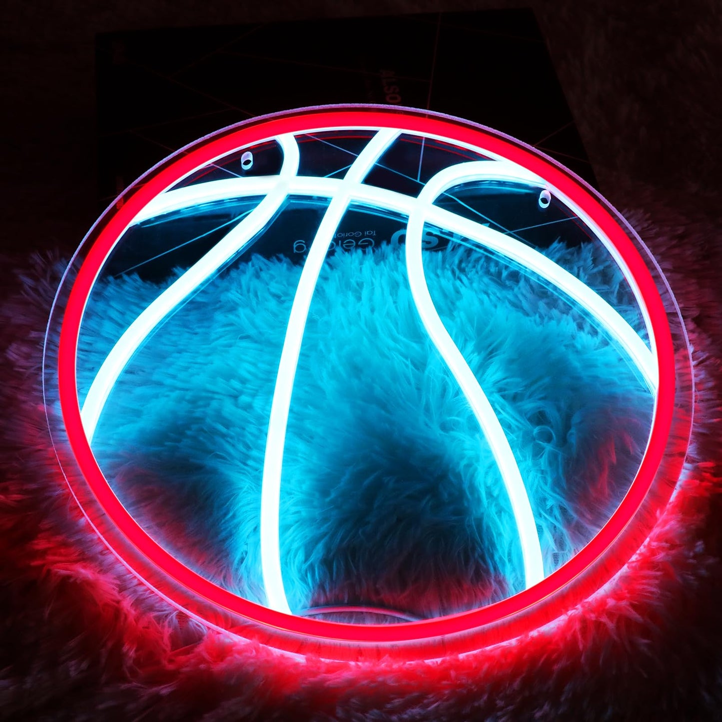 Neonawall 16'' Basketball Neon Sign for Home Decor, Large Led Sign Sports Neon Light, Bedroom Living Room Home Gym Wall Table Decor, Gift for Teen Boy Men Women