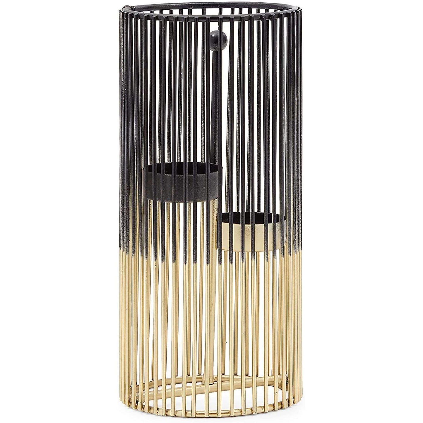 Juvale Metal Geometric Candle Holders - Gold Candle Holder Set - Versatile Table Centerpiece & Coffee Table Decor - for Tealight & Taper Lights - Pack of 2, 4 x 6 in & 4 x 8 in