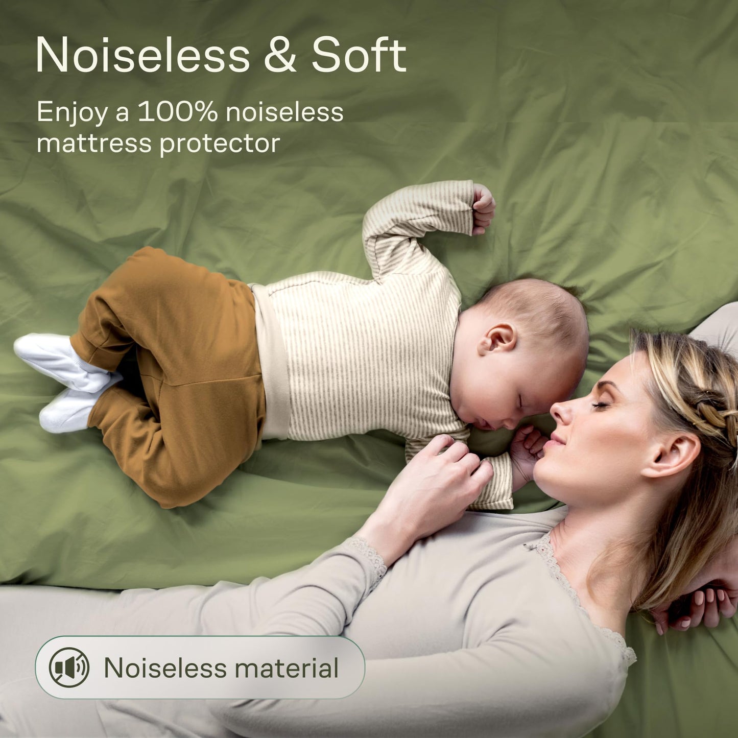 Side-Shield Waterproof Mattress Protector King - 6-21" Deep Pocket with Leak-Proof Edge Protection - Noiseless & Cooling Soft-Touch Viscose Made from Bamboo - Machine Washable (Green)