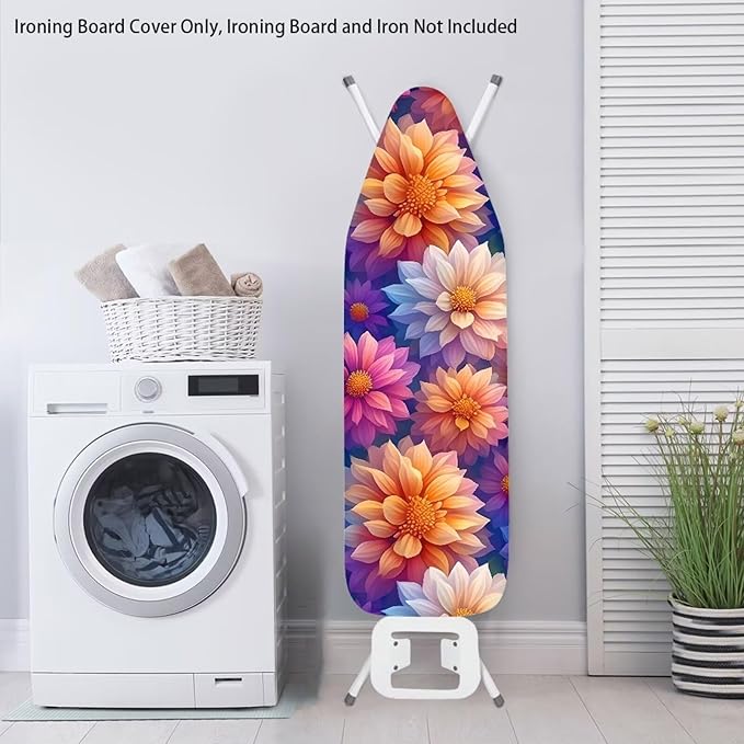 Boho Flowers Ironing Board Covers, Heavy Duty Iron Board Cushion