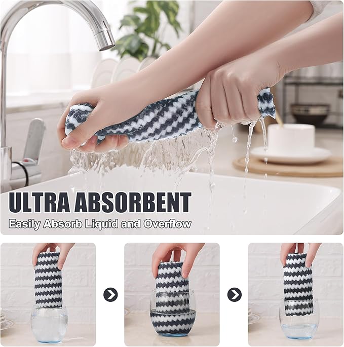 Homaxy 18 Pack Kitchen Dish Cloths, Ultra Soft and Absorbent Dish Towels