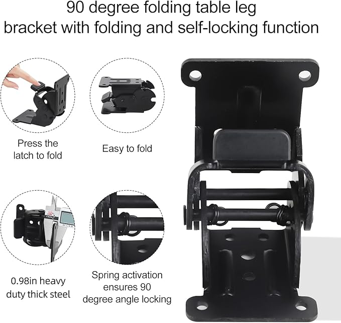 Self Locking Hinges Furniture Table Legs Locking Brackets, 90 Degree Folding