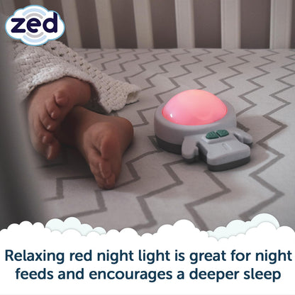 Zed by Rockit Vibration Baby Sleep Aid with Calming Red Night Light - for Baby Cots Cribs & Moses Baskets - 6 Soothing Vibration Settings