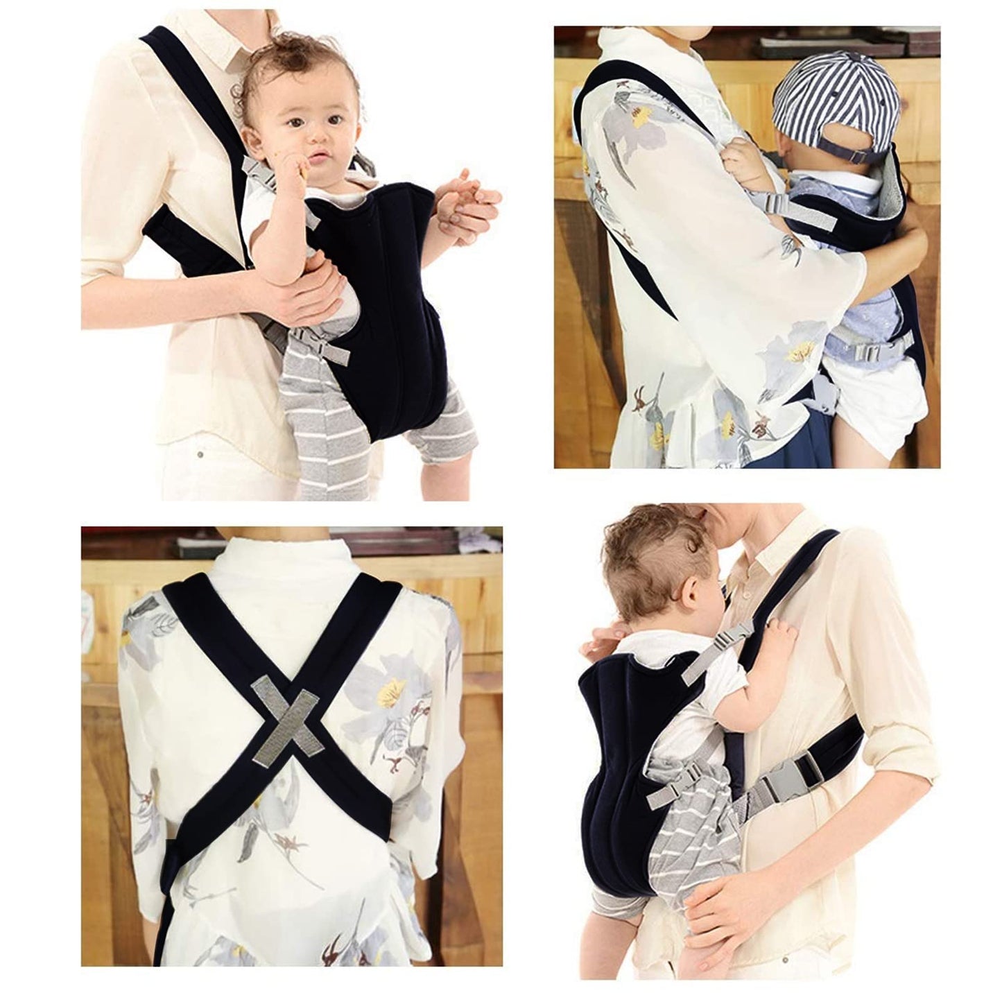 Baby Carrier,Xiuyer Baby Wrap Carrier,3-in-1 Front and Back Toddler Sling Carrier,Baby Sling Wrap Toddler Back Carrier for 3-10 Kg,Adjustable Baby Carrier Backpack,Black Carriers from Newborn