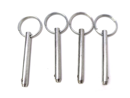 (4 Pack) Marine Hardware,Simple Insert Quick Release Pin, Diameter 1/4"(6.35mm), Usable Length 1.85"(47mm), Overall Length 2.36"(60mm), Bimini Top Pin