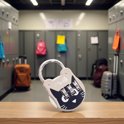 1 Pc Cute Cat Combination Lock Travel Locks for Luggage Backpack Locks Zipper Combination Lock for Locker for Student DormitoryCombination Padlocks Padlocks and Hasps, Hardware(Grey)