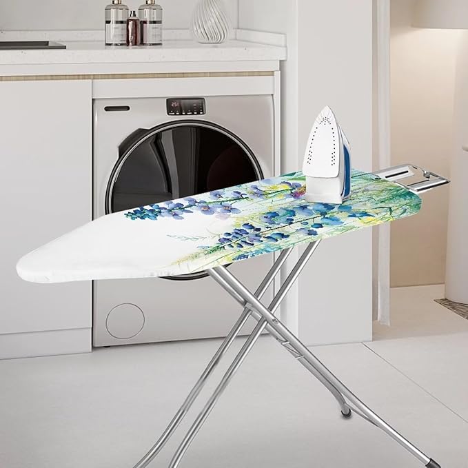 ZDCUSTOM Blue Flower Ironing Board Cover Iron Board Replacement Cover Resist