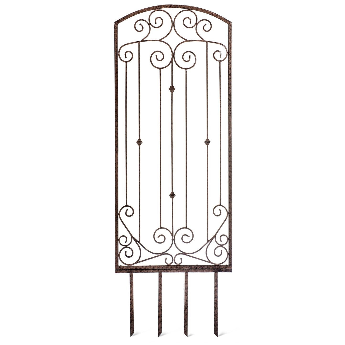 H Potter Large Metal Garden Trellis 32" W x 6 feet Tall — Heavy Duty Iron for Climbing Roses, Clematis, Ivy — Freestanding, Weather Resistant, Ground Spikes Included