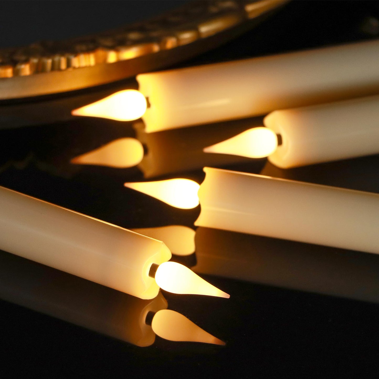 FREEPOWER 11 Inch Flameless Taper Candles with Remote,Battery Powered Candlesticks Realistic Flickering,Ivory Led Candlestick with 3D Wick for Christmas Home Wedding Decor (Pack of 6)