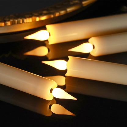 FREEPOWER 11 Inch Flameless Taper Candles with Remote,Battery Powered Candlesticks Realistic Flickering,Ivory Led Candlestick with 3D Wick for Christmas Home Wedding Decor (Pack of 6)