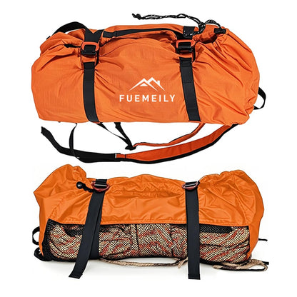 FUEMEILY Rock Climbing Rope Bag, Large Capacity Folding Rope Storage Backpack with Ground Sheet, Adjustable Straps Outdoor Climbing Gears Orange