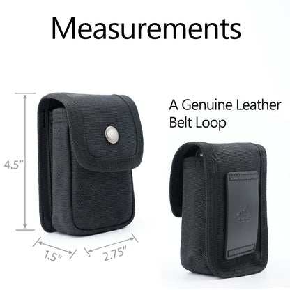 diodrio 2 Pack EDC Belt Pouches for Men Women, Small Utility Holster Pouches with Belt Loop for Hiking, Fishing, Camping, Snap Closure, Classic Waxed Canvas, Black Small