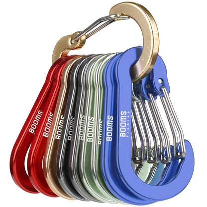 Booms Fishing CC5 Multi-Use Carabiner Clips, 10 Pack 2.3" Small Caribeener Clips, Mini Keychain Caribeaner Clip, Aluminum D Ring Carabiners, Multi-Color #3