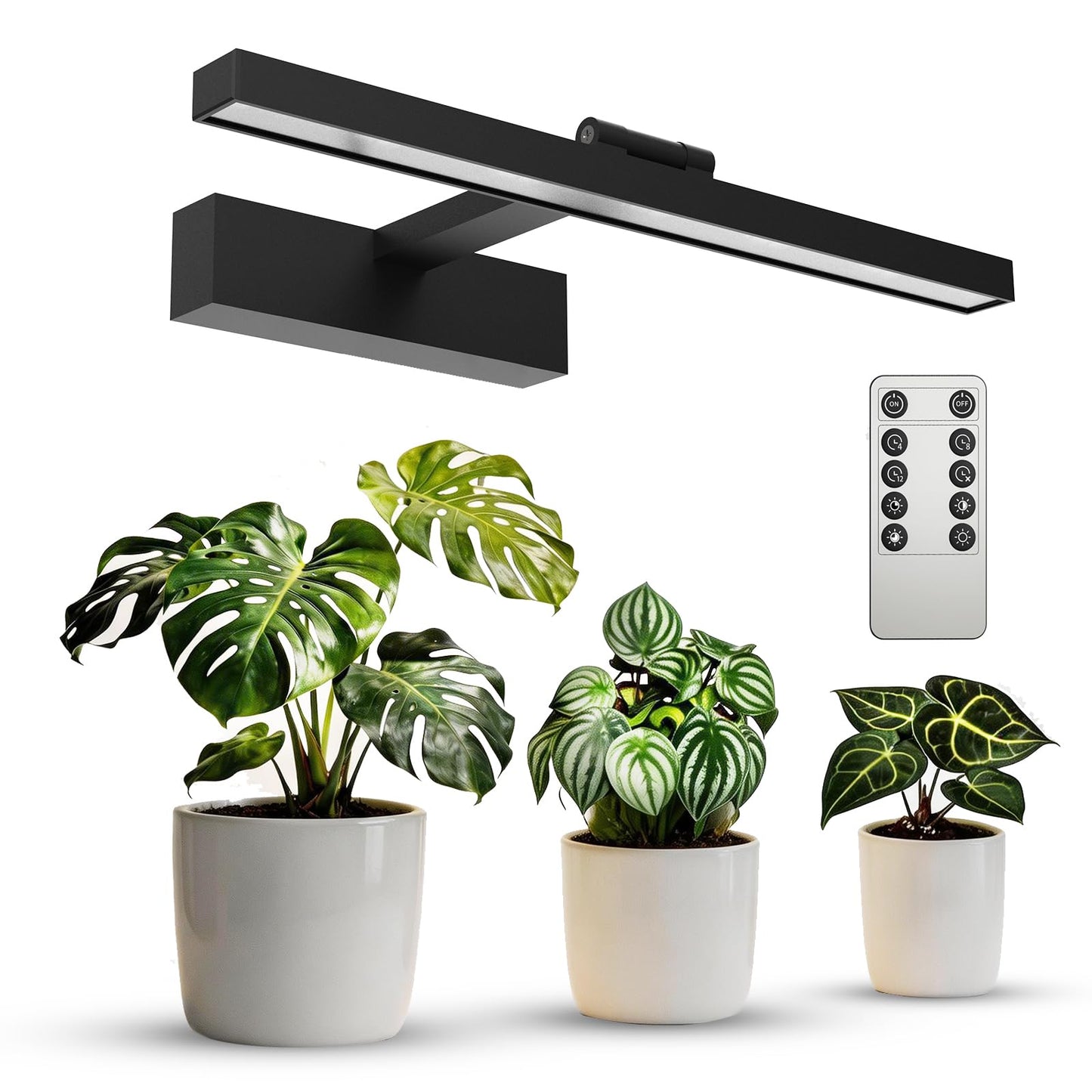 SANSI Grow Lights for Indoor Plants, 35W Wall Mounted Grow Light Full Spectrum, LED Plant Lights for Indoor Growing, High PPFD with 4-Level Dimmer, Auto On Off 4/8/12 Hrs Remote for Greenhouse Seed