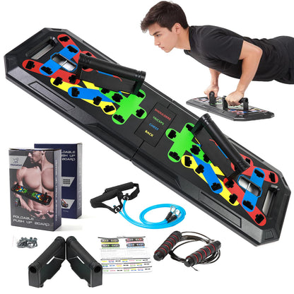 Ultimate 20-in-1 Push Up Board with Accessories – Multi-Functional Strength Training System for Home Workouts | Includes Jump Rope, Resistance Bands, & Professional Pushup Bars for Total Body Fitness