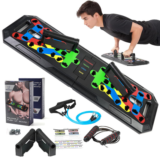 Ultimate 20-in-1 Push Up Board with Accessories – Multi-Functional Strength Training System for Home Workouts | Includes Jump Rope, Resistance Bands, & Professional Pushup Bars for Total Body Fitness