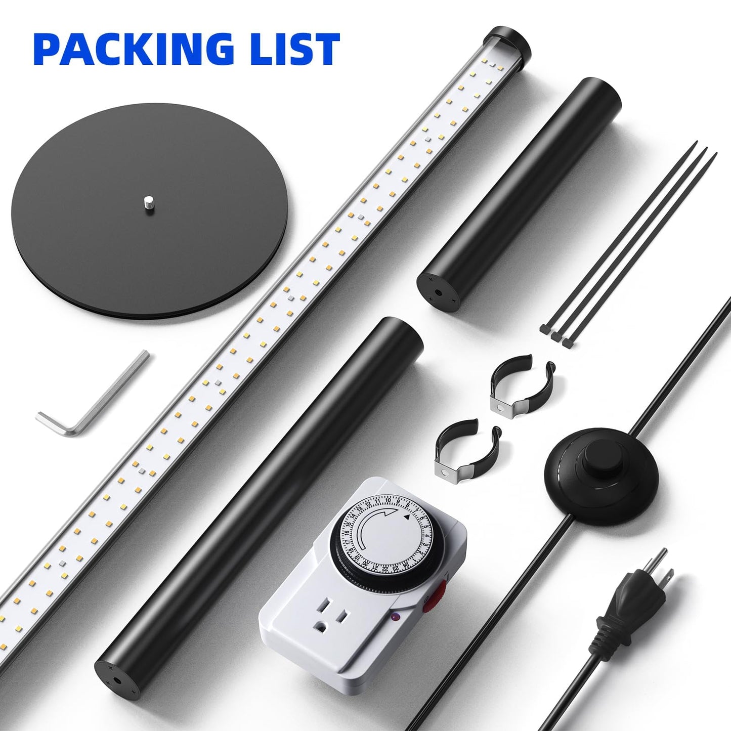 Barrina T10 Pro Standing Grow Light with Timer, 42W, 169 LEDs, Full Spectrum Vertical Grow Light for Indoor, Wide Coverage, 4FT to 5.6FT Height with Foot Switch, Ideal for Flowering and Tall Plants