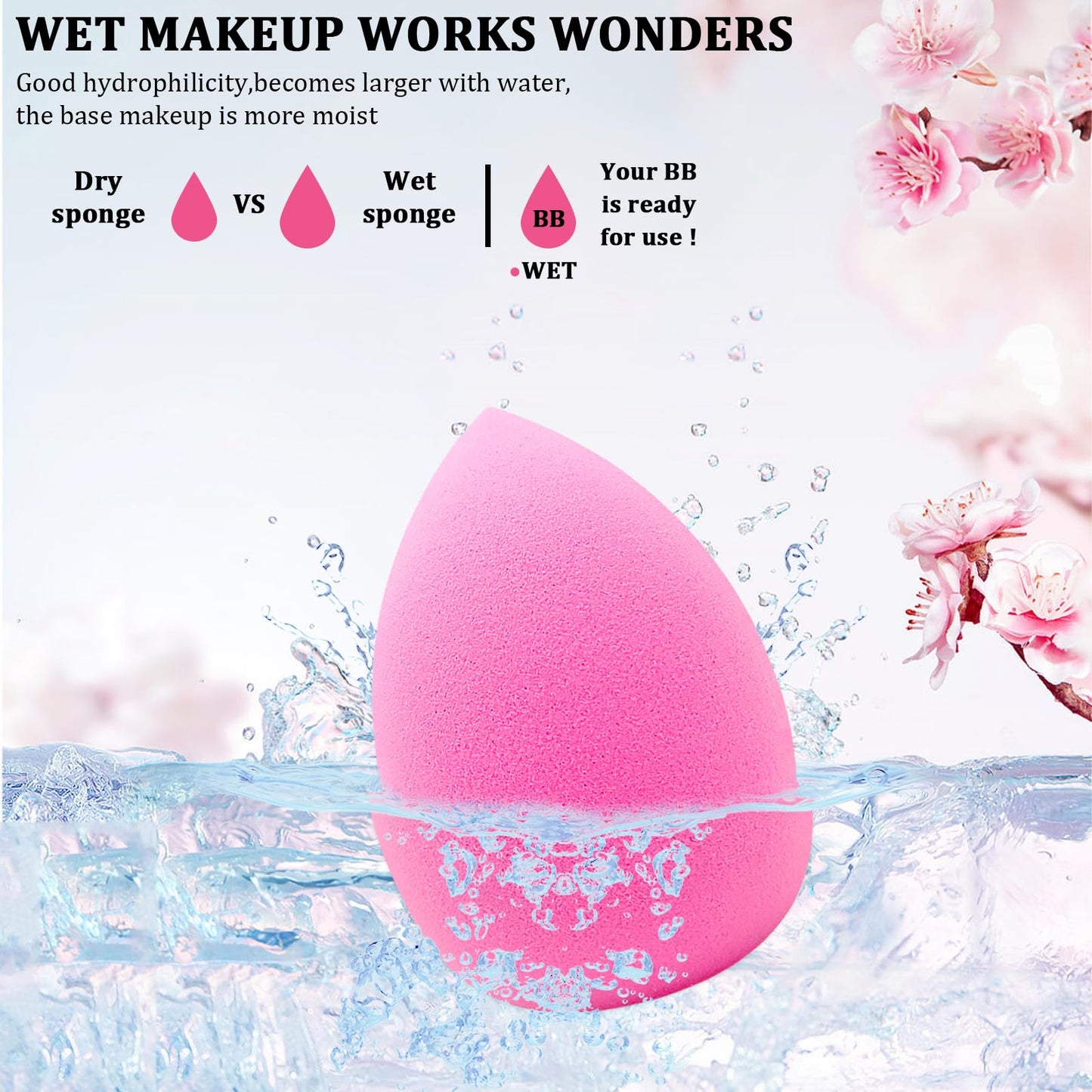 12 Pieces Professional Makeup Sponge Set,Latex Free Flawless Soft Setting Face Puffs,Multicolor Beauty Sponge Blender Cosmetic Applicator for Powder,Liquid,Facial Makeup Tools