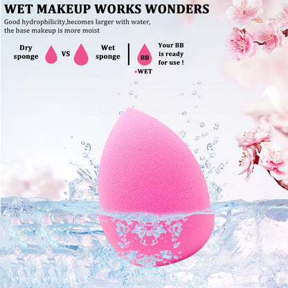 12 Pieces Professional Makeup Sponge Set,Latex Free Flawless Soft Setting Face Puffs,Multicolor Beauty Sponge Blender Cosmetic Applicator for Powder,Liquid,Facial Makeup Tools