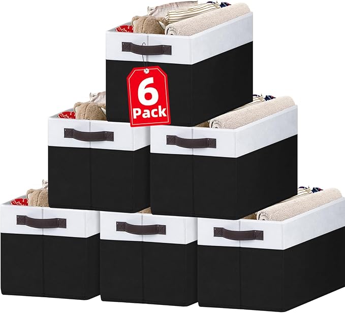 Criusia 6 Pack Closet Organizers and Storage Bins, Cute Dorm Room Essentials