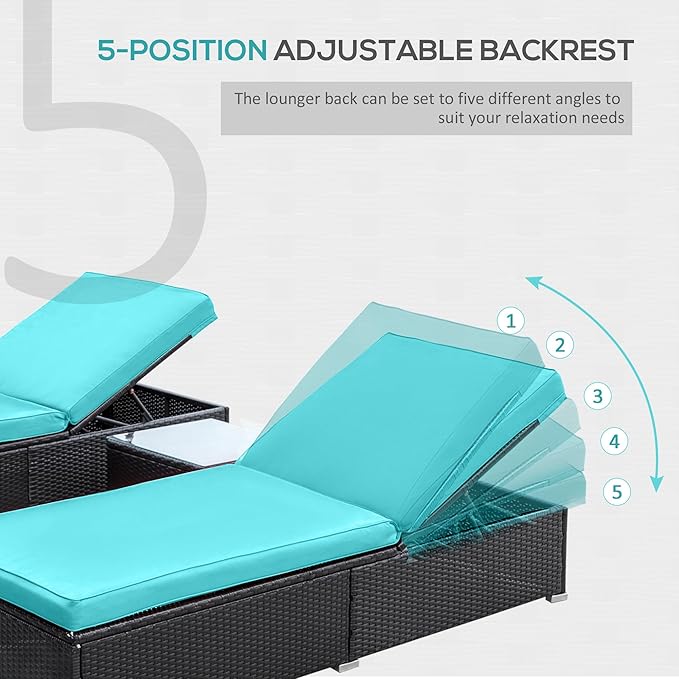 Outsunny Chaise Lounge Chair Set of 2