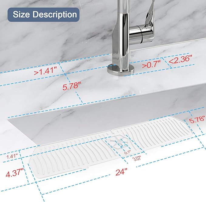 Faucet Guard - 90 Foldable Draining Mat