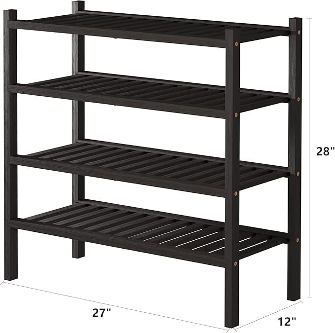 ROMGUAR CRAFT 4 Tier Bamboo Shoe Rack