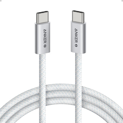 Anker Zolo USB C to USB C Cable, Braided and Dirt-Free Type-C Fast Charging Cable, Slim Connector, for iPhone 17 Series, MacBook (240W) (White, 3.3 FT)