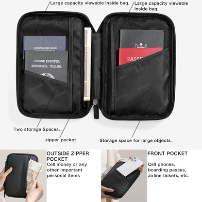 Higoney Waterproof Passport Holder, RFID Blocking Wallet, Portable Travel Document Organizer for Men and Women (Violet)