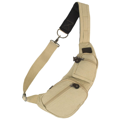 Rothco Vintage Canvas Crossbody Sling Bag – Compact Travel Shoulder Backpack 2L Storage