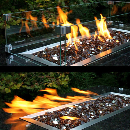 Celestial 41.25" x 17" x 6" Wind Guard, fits Celestial 36” x 12” Fire Pit Burner Pan for Gas Fire Pits
