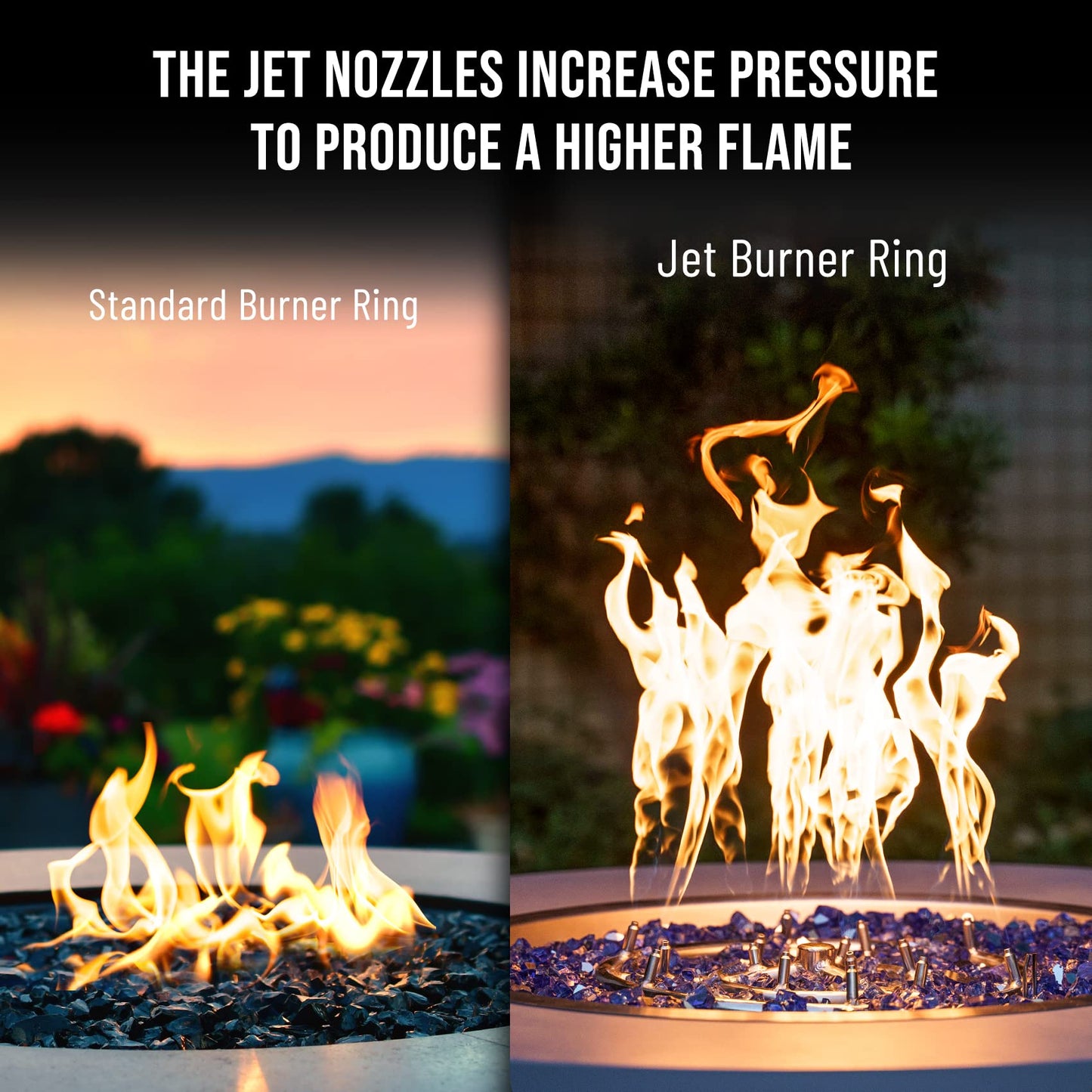 Skyflame 30-Inch Round Stainless Steel Fire Pit Jet Burner Ring, High Flame