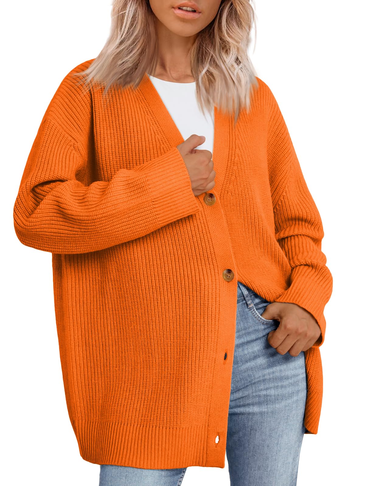 LILLUSORY Women Oversized Cardigan Sweater 2025 Fall Outfits Cloth Fashion V Neck Knit Button Front Casual Trendy Tops