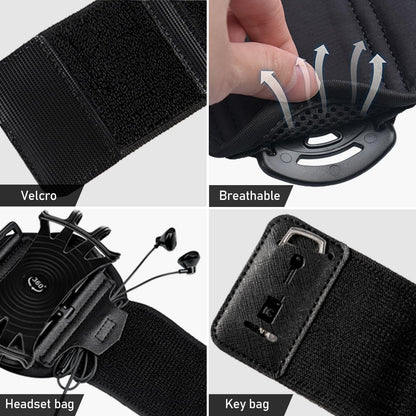 HLOMOM Wristband Phone Holder for Running,Forearm Armbands 360° Rotatable & Detachable Compatible with All 4.5-7 inch Cellphone for iPhone 16/15/14/Pro/ProMax/13/12/11/mini/XS/XR,for Workout Jogging