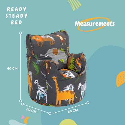 Ready Steady Bed Kids Toddler Armchair | Comfy Children Furniture | Soft Child Safe Seat Playroom Sofa | Ergonomically Designed Bean Bag Chair | Polyester, Cotton | Lightweight (Africa)